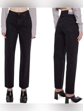 MOTHER wide leg leg jeans Stack Hover High Waist Ankle Size 26 barrel leg